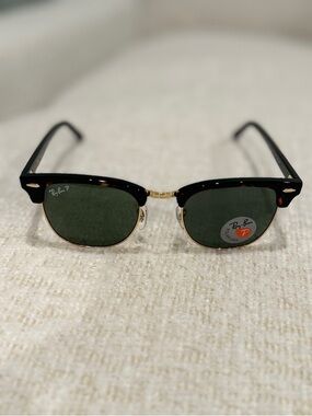 Ray-Ban Clubmaster RB3016 Sunglasses - Tortoise w Green lens Polarized